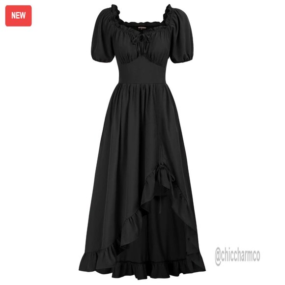 Corset Maxi Dress with Pockets, Victorian Renaissance Cottagecore Style